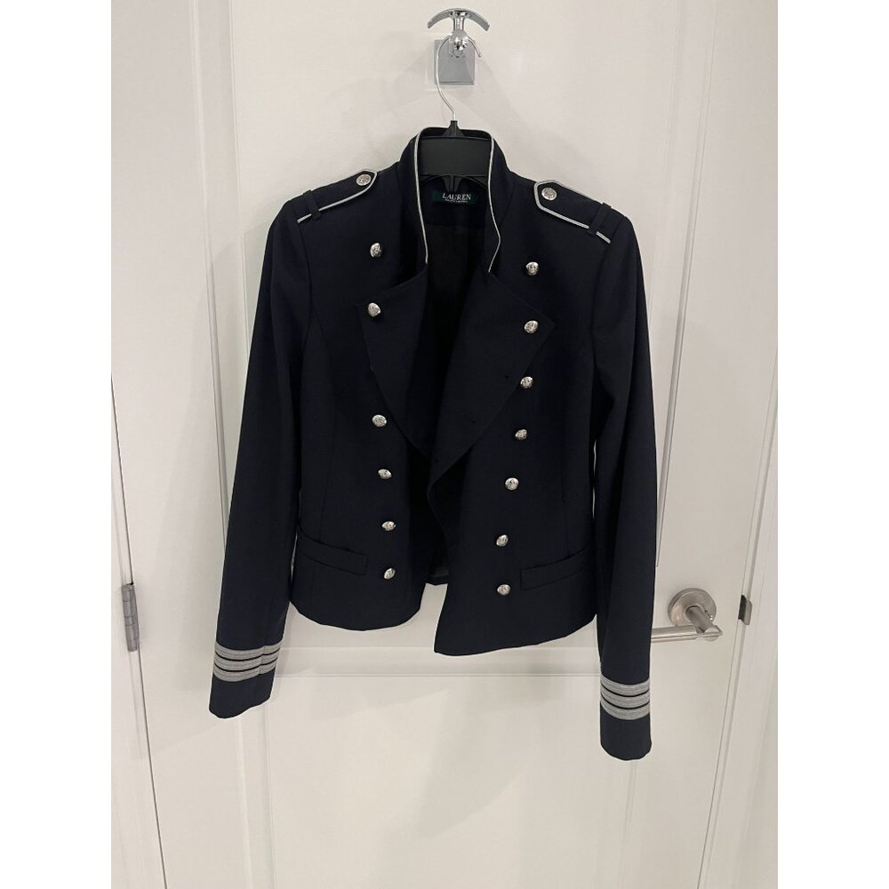 NWOT Lauren Ralph Lauren Jacket Black Military Double breast Sz 2 - Picture 4 of 16